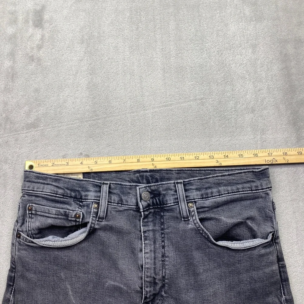 Levis‎ Premium 512 Slim Taper Jeans Mens Sz 34 Faded Black Denim Grunge Retro
